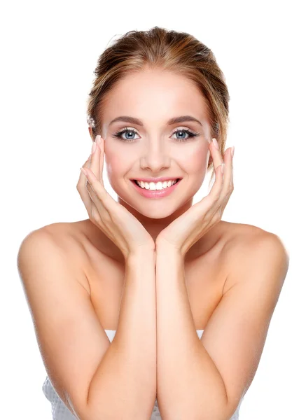 Home depositphotos 98282348 stock photo young woman touching her face